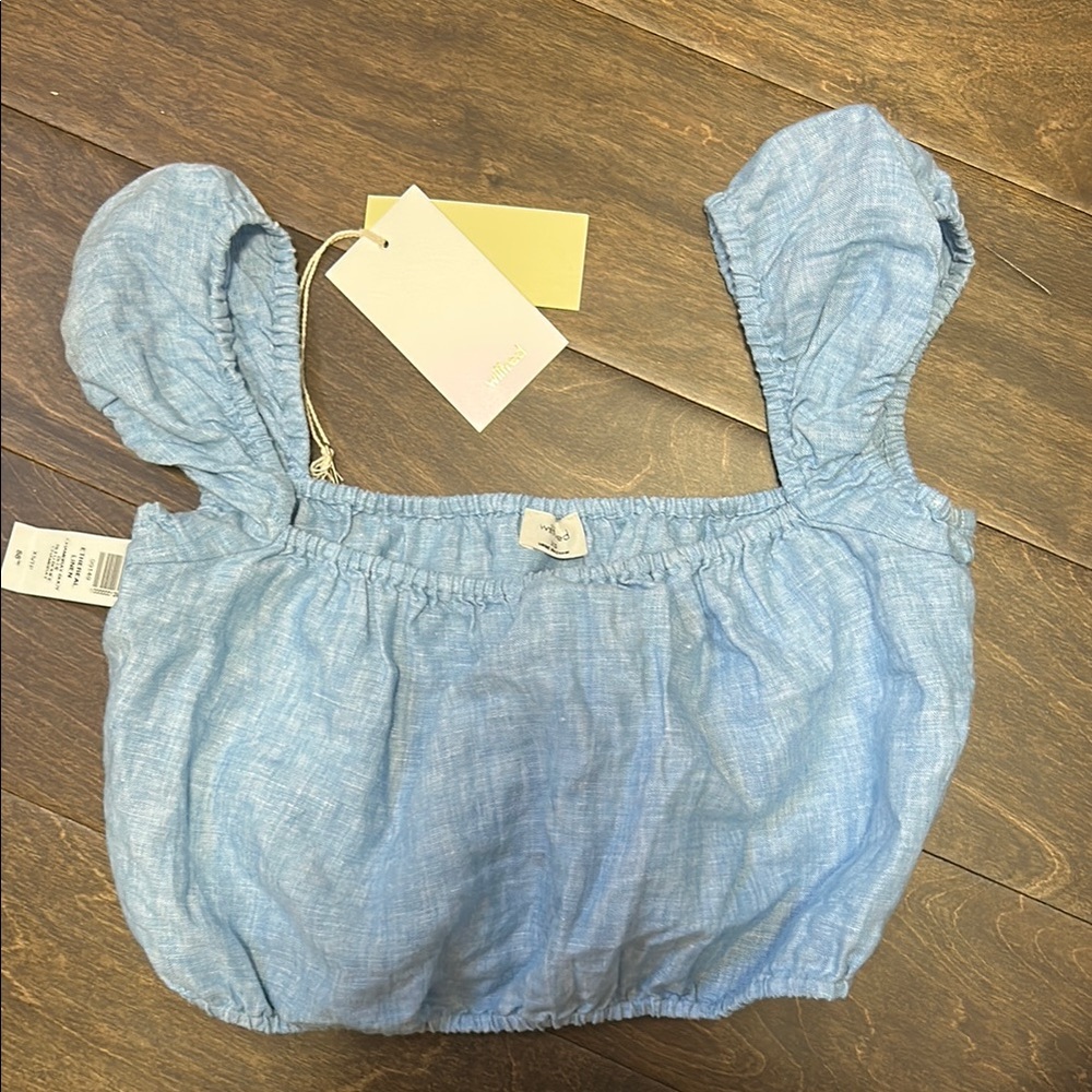 Wilfred Light Blue Crop Top